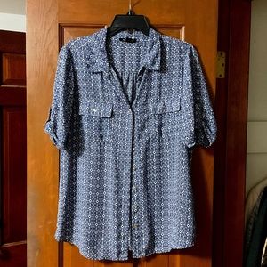 Roz and Ali Cocomo Printed Popover with Pockets Size L